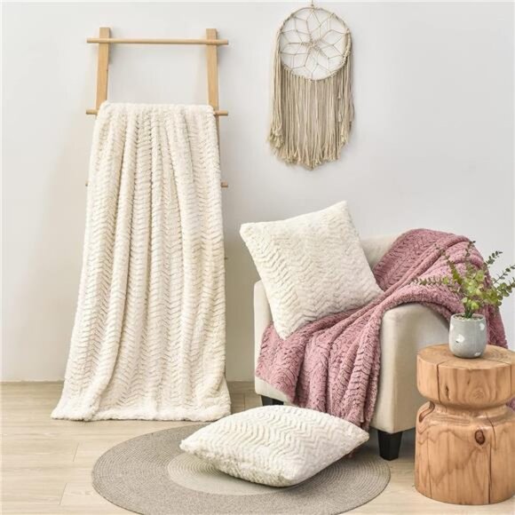 Faux Fur Throw Blanket 50x63 Cozy Soft Plush Warm Bed Couch Living Room Decor - Picture 5 of 7